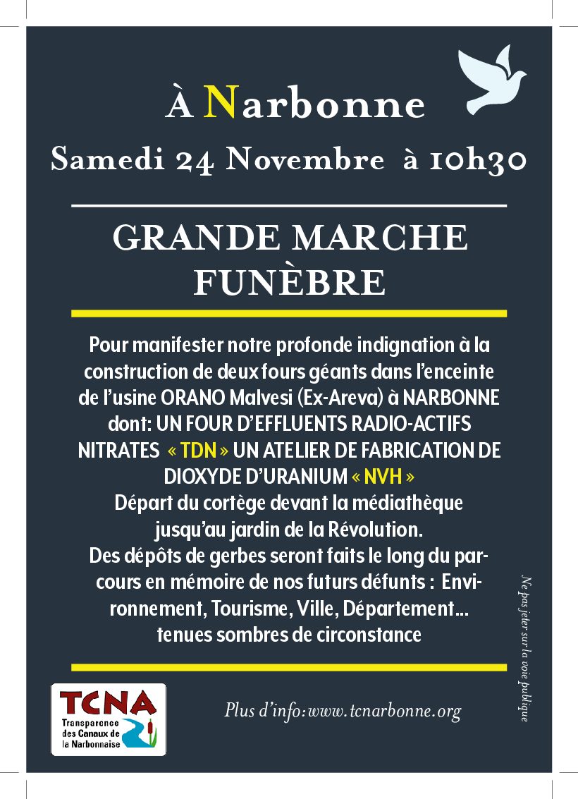 INVITATION A LA MARCHE FUNEBRE DU 24 NOVEMBRE À NARBONNE