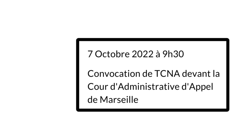 Convocation le 7/10/2022 Cour d’Appel Administrative de Marseille
